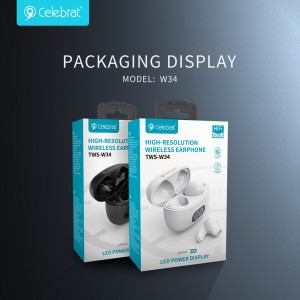Celebrat W34 In-ear Mini TWS Earphones With Built-In ENC Algorithm Noise Reduction