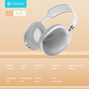 Cuffie wireless Celebrat A35 con effetto sonoro panoramico a 360°
