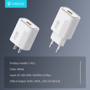 Celebrat C-H11(US) QC3.0 multi-protocol fast charging charger with Intelligent identification chip