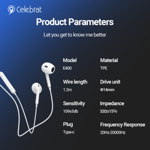 Ipagdiwang ang E400 Wired Earphones na Compatible Sa IP15