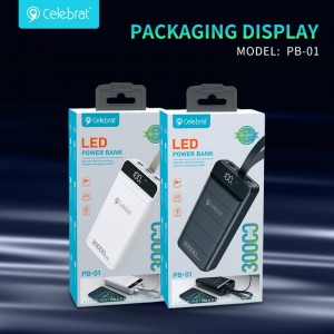 Celebrat PB-01 Nnukwu Ike Ike Bank , 30000mAh batrị ngwugwu na USB-C/Lightning/Micro (Input) na High-Speed PowerIQ Nchaji Technology maka iPhone, Samsung Galaxy, na ndị ọzọ.