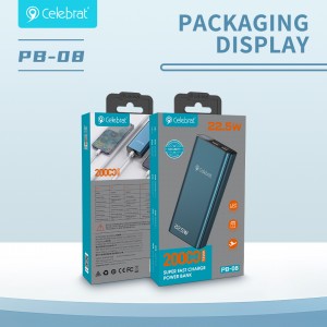 Celebrat PB-08 large capacity 20000mAh fast charging power bank