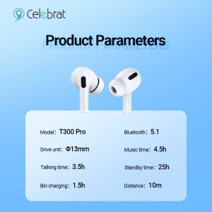 وصول جديد سماعات لاسلكية Celebrat T300Pro Shock Stereo Effect