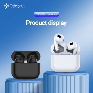 يېڭى يېتىپ كەلگەن تەبرىكلەش T400Pro ھەقىقىي سىمسىز ستېرېئو تىڭشىغۇچ