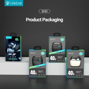 Celebrat W40 TWS earphone, Low latency, LED light display, good game companion