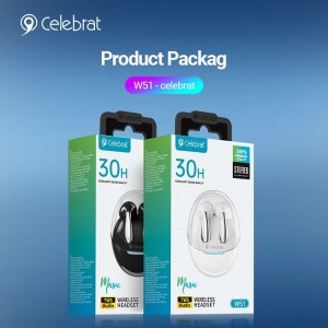 Celebrat W51 Unique Curved Design Earphones ឥតខ្សែ