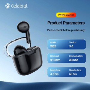 Celebrat W52 TWS Earbuds With HIFI High-definition Sound Quality
