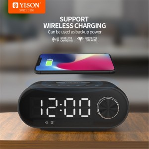 Best Bluetooth Speaker 2021 Manufacturer –  2022 WS-4 Digital LED Alarm Clock with Wireless Charger – YISON