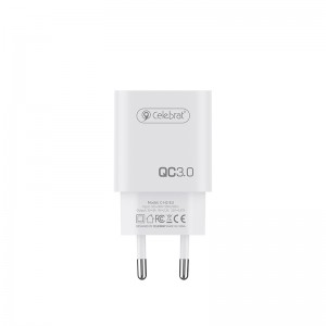 Factory Hot Sale Quick Charge 3.0 18W Celebrat C-H2-EU Mobile Phone Charger