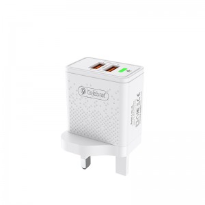 Celebrat C-N512W USB-C Dual USB Interface Portable Power Charging Travel Adapter EU UK US 