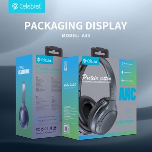 Celebrat A33 ANC Noise Reduction Bluetooth Headphones