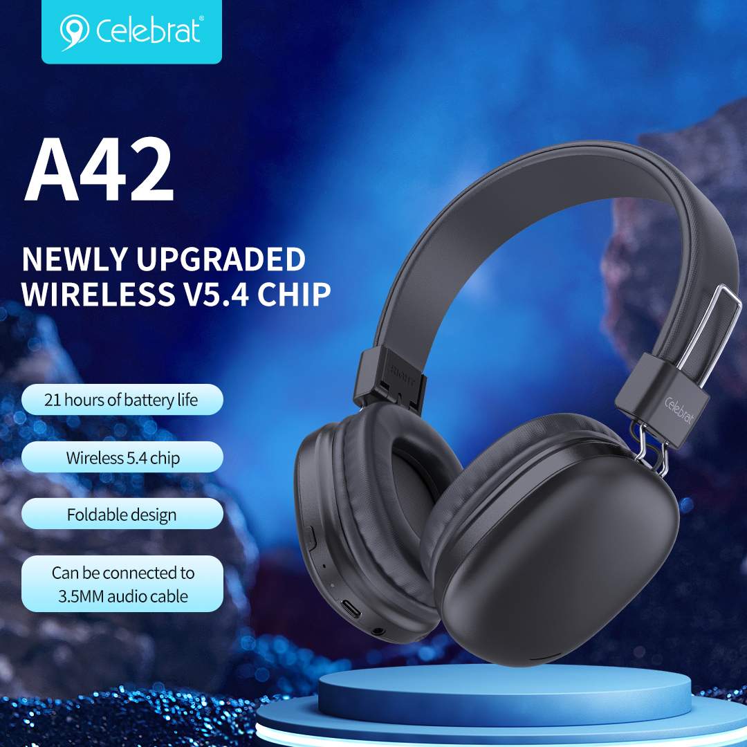 Celebrat A42 Comfortable and Snug-Fitting Bluetooth V5.4 Headset