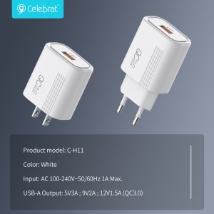 Celebrat C-H11(EU) QC3.0 multi-protocol fast charging charger with Intelligent identification chip
