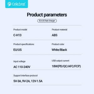 Celebrat New Arrival C-H13（EU/US） Ultra-high Cost-effective Smart Charger, continued hot sales.