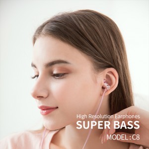 Hot sale Celebrat C8 Wholesale Wired Metal Super Bass Earphones