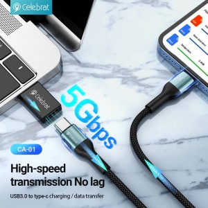 Celebrat CA-01 OTG Adapter with USB Male to Type-C Female Connector