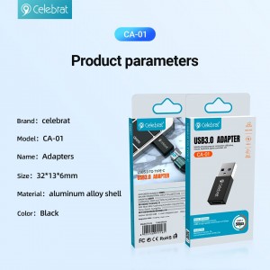 Celebrat CA-01 OTG Adapter with USB Male to Type-C Female Connector
