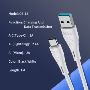 Celebrat CB-18 PVC Environmentally Friendly Rubber Material Fast Charging + Data Transfer Cable For Android 2A