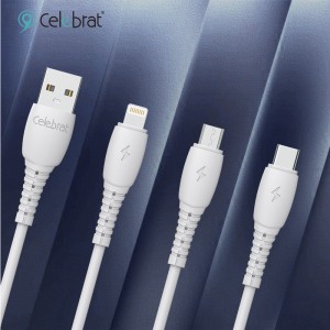 Celebrat CB-20 PVC Two-in-one Fast Charging + Data Transfer Cable For Type-C 3A