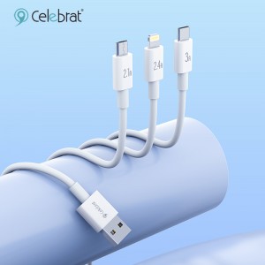 Celebrat CB-24 Fast Charging + Data Transfer Cable For iOS 2.4A, Strong Wire Body, Anti-Pull and Tear-Resistant.