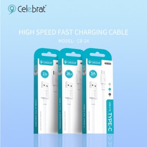 Celebrat CB-24 Fast Charging + Data Transfer Cable For Micro 2.1A, Strong Wire Body, Anti-Pull and Tear-Resistant.