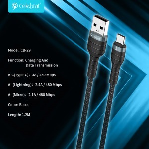 Celebrat CB-29 Smart Chip Charging&Transfer Cable For IOS 2.4A