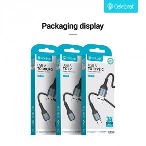 Celebrat CB-30 Safe, Fast, and Durable Charging + Data Transfer Cable For Type-C 3A