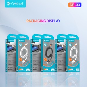 Celebrat CB-33 PVC silicone Fast charging Data Transmisson Cable For Type-C 3A
