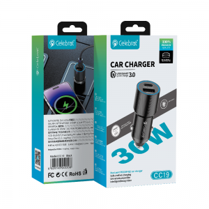 Celebrat CC-19 USB+Type-C Dual Fast Charging Car Charger
