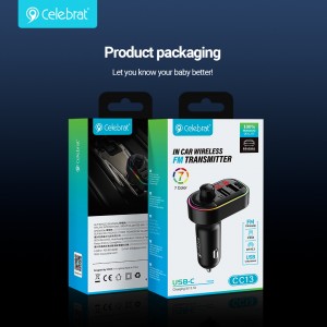 New Arrival Celebrat CC13 Car Charger, Supports Bluetooth calls, lossless music, and navigation information broadcast