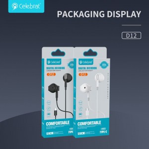 New arrival Celebrat D12 Wired HIFI Sound Quality Earphone
