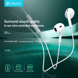 Celebrat E100 Intelligent Line Control Wired Earphones