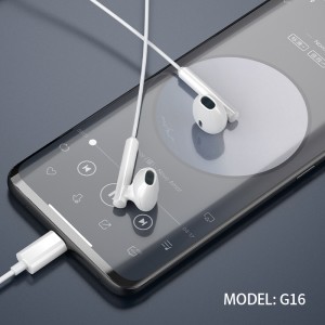Factory Wholesale Celebrat G16 Type-C Plug High Quality in-ear Earphone