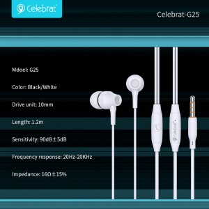 Celebrat G25 Wired Earphones with Purer Sound