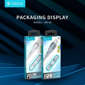 Celebrat HB-03 Charging/Data transmission Cable Support PD fast charging, Limited time discount promotion in progress