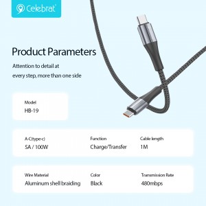Celebrat HB-19 Intelligent, Safe and Durable Charging Cable