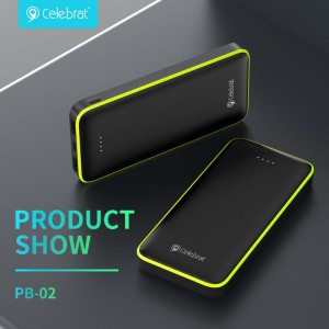 Celebrat Portable Charger Power Bank PB-02,10000mAh Battery Pack with USB-C (Input Only) and High-Speed PowerIQ Charging Technology