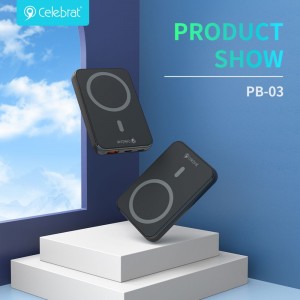Celebrat PB-03 Poratable Power Bank , 5000mAh Battery Pack with Wireless+Wired