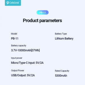 Celebrat New Arrival PB-11 Ultra Lightweight Portable Power Bank