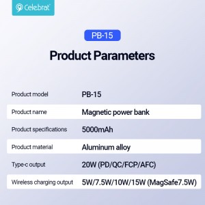 Celebrat PB-15 Ultra-thin Portable Wireless Power Bank
