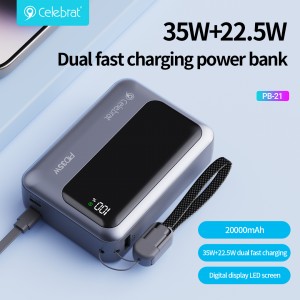 Celebrat PB-21 PD35W+22.5W Dual Fast Charging Power Bank