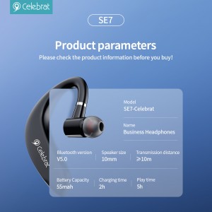 Celebrat SE7 Air Conduction Wireless Earbuds With Long Standby