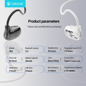 Celebrat SE8 Air Conduction Sports Earphones