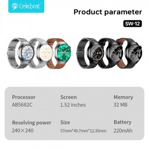 Celebrat SW-12 Multi-Function Smart Watch With Precision Touch Control