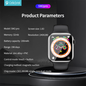 CElebrat SW2pro Multifunctional Smart Watch, Monitor Heart Rate, Check Exercise