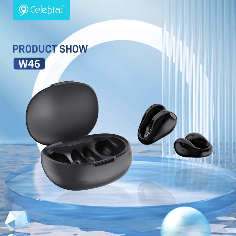 New Arrival Celebrat W46 TWS Earphones，Clip-on earphones don’t fit in the ear for more comfort