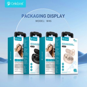 New Arrival Celebrat W46 TWS Earphones，Clip-on earphones don’t fit in the ear for more comfort