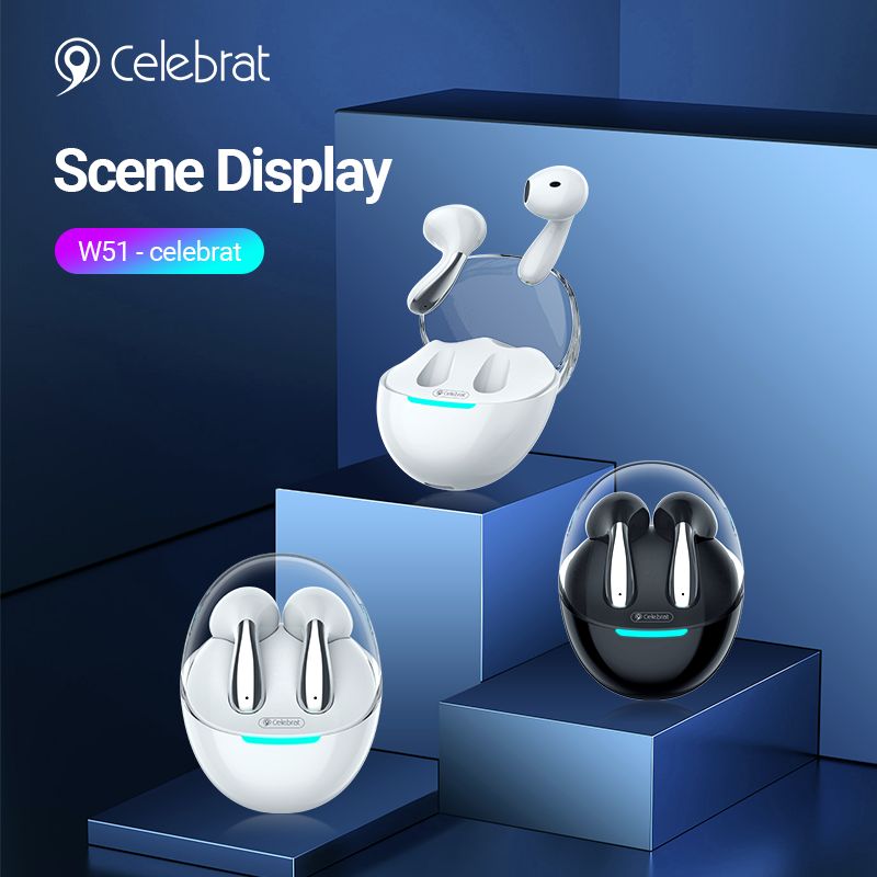Celebrat W51 Unique Curved Design Wireless Earphones