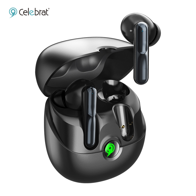 Celebrat W55 Wireless Earphones with ANC noise reduction, dual gaming/music modes, and long battery life