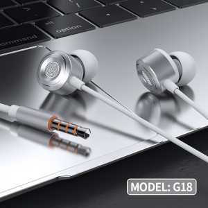 Wholesale High Quality Cheap Black 3.5mm Interface Form Wired Earphone G18